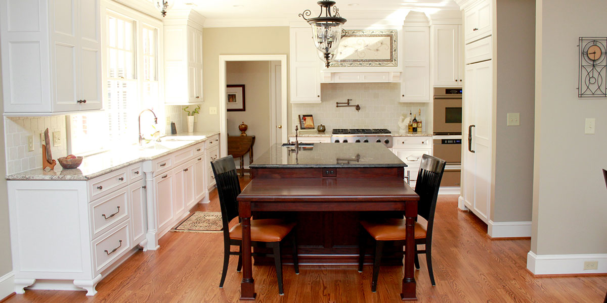 White Kitchen And Dining Room